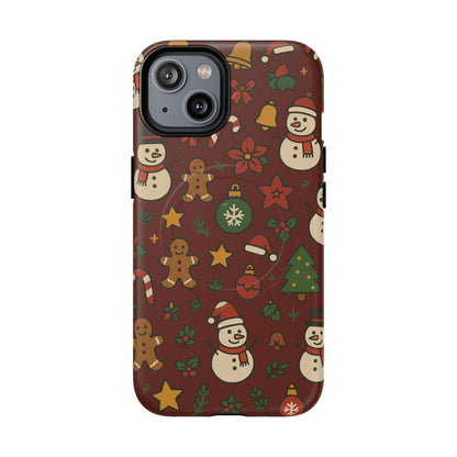 Snowman & Gingerbread Tough iPhone Case (MagSafe compatible)