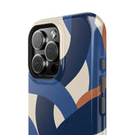 Indigo Loom MagSafe Phone Case – Blue & Ivory Abstract Woven Pattern