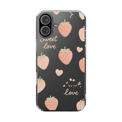 Sweet Love Strawberry Clear iPhone Case | MagSafe - Shamo's