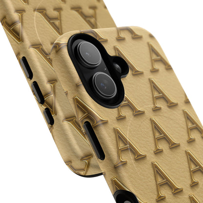Gold Monogram 'A' iPhone Case with MagSafe