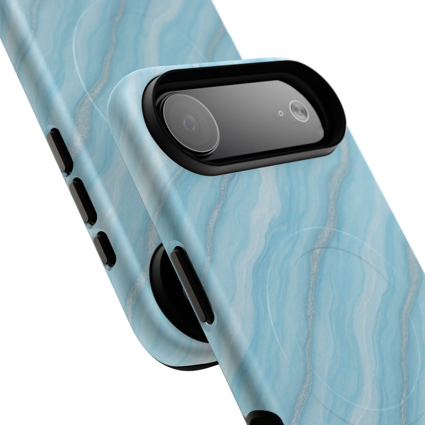 Sky Blue Marble iPhone Case with MagSafe