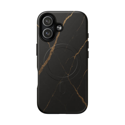 Black & Gold Marble iPhone Case with MagSafe - Shamo's