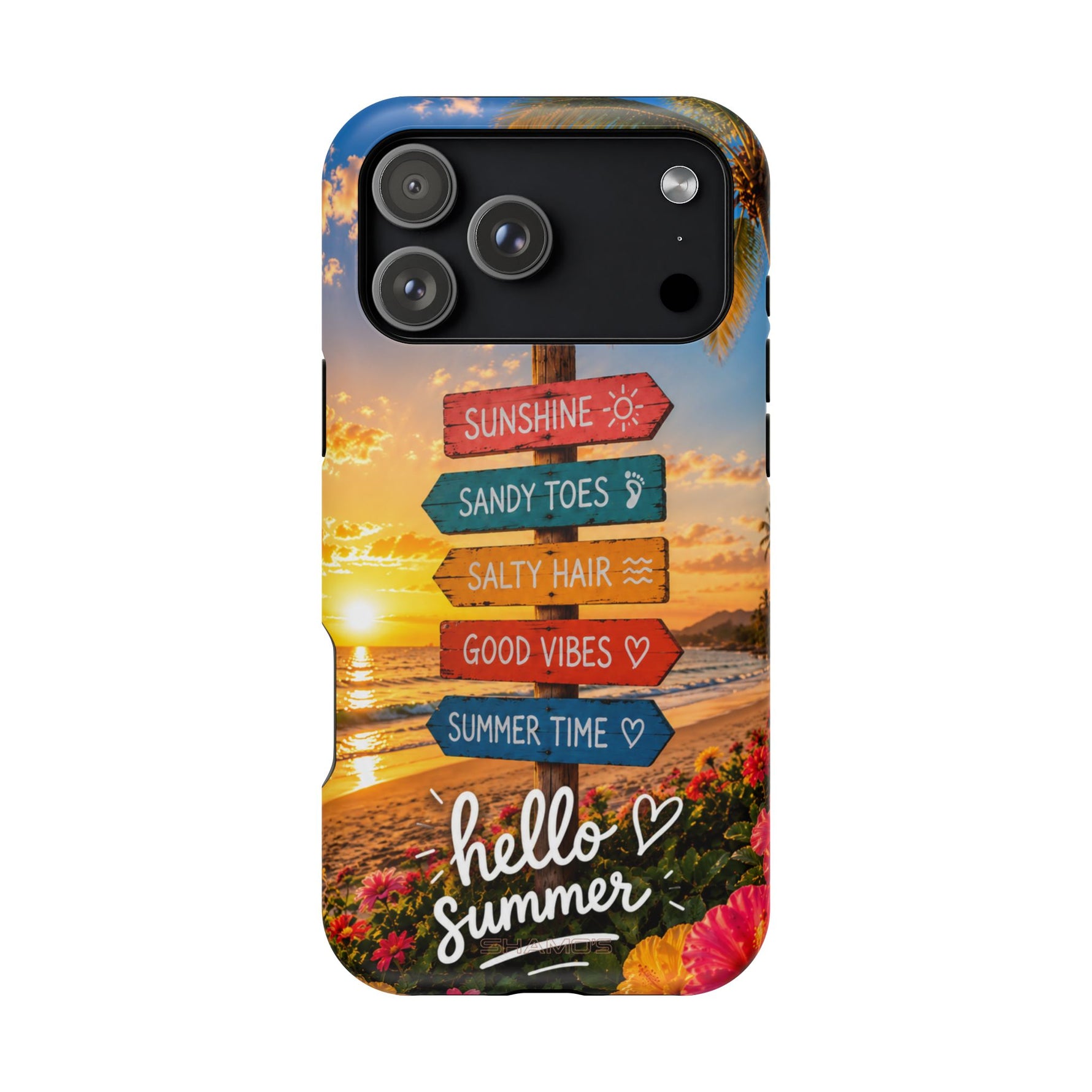 Hello Summer Phone Case — Tropical Beach MagSafe Impact-Resistant Case