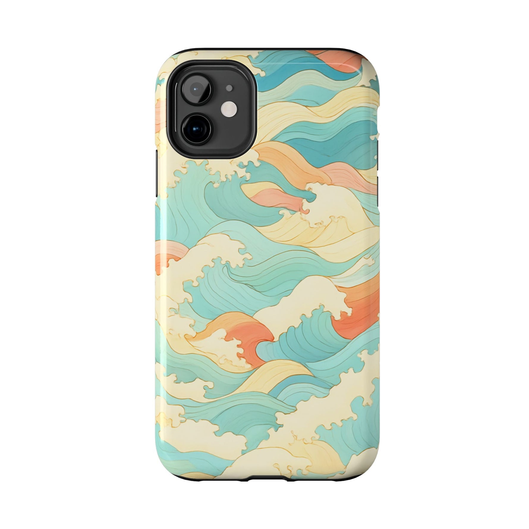 Ocean Wave Tough Phone Case — Pastel Retro Surf Pattern  Shamo's