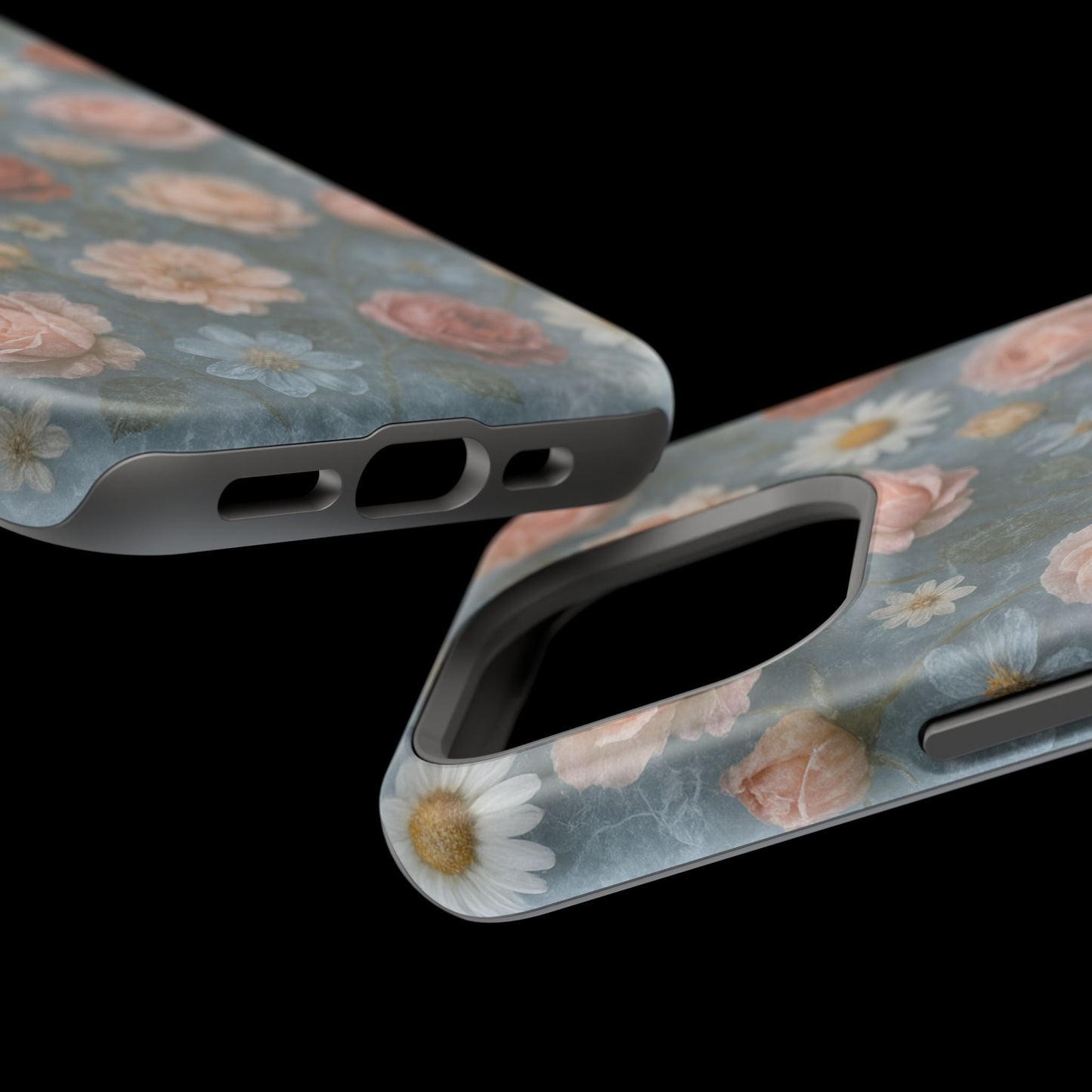 Frozen Floral Vintage Roses & Daisies iPhone Case with MagSafe compatibility  Shamo's