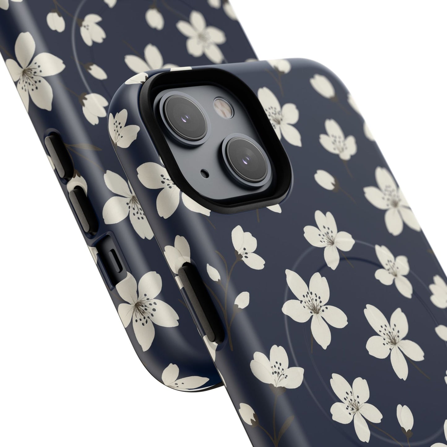 Navy Blossom Floral iPhone Case | MagSafe