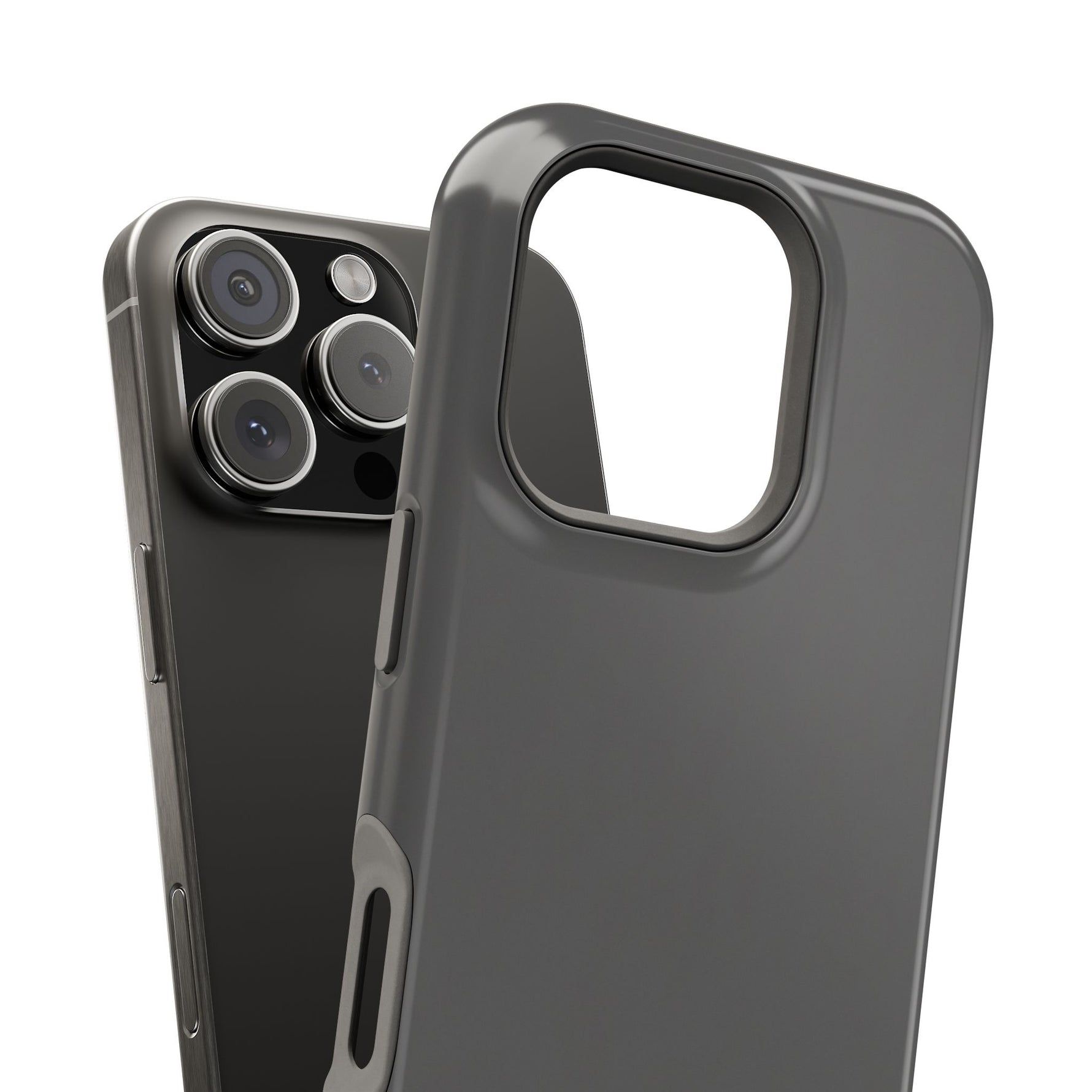Charcoal Ink Black Solid Color Impact-Resistant iPhone Case | Slim Shockproof Magsafe-Compatible