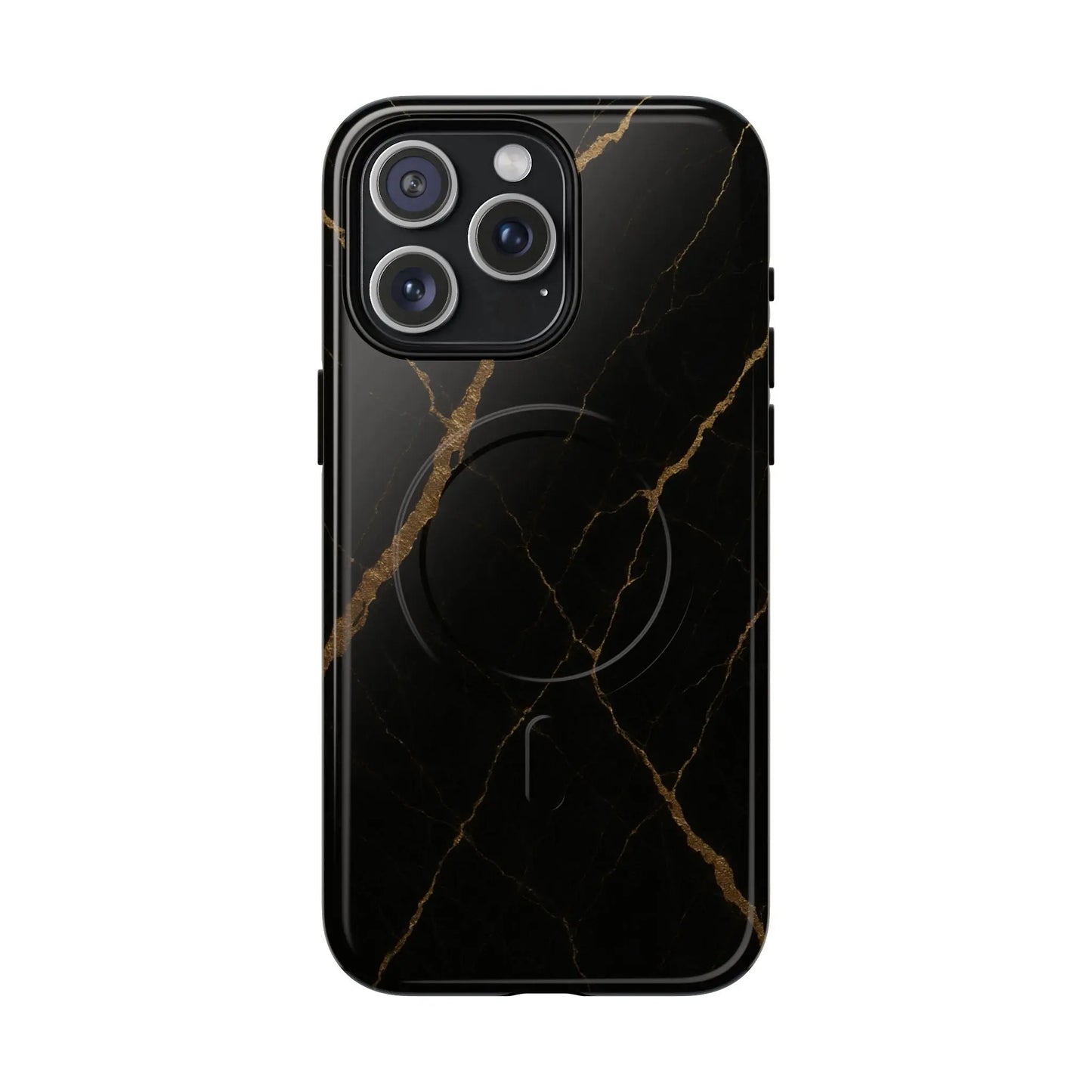 Black & Gold Marble iPhone Case with MagSafe - Shamo's
