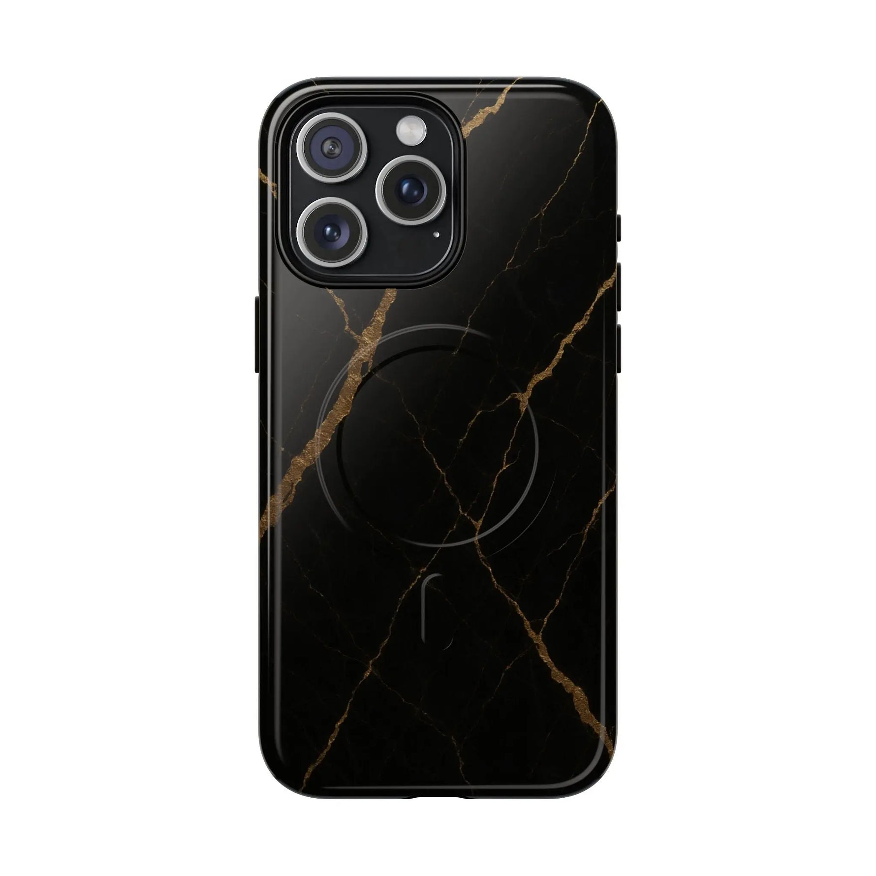 Black & Gold Marble iPhone Case with MagSafe - Shamo's