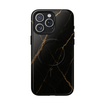 Black & Gold Marble iPhone Case with MagSafe - Shamo's