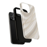 White Silk Gold Luxury iPhone Case with MagSafe - Shamo's