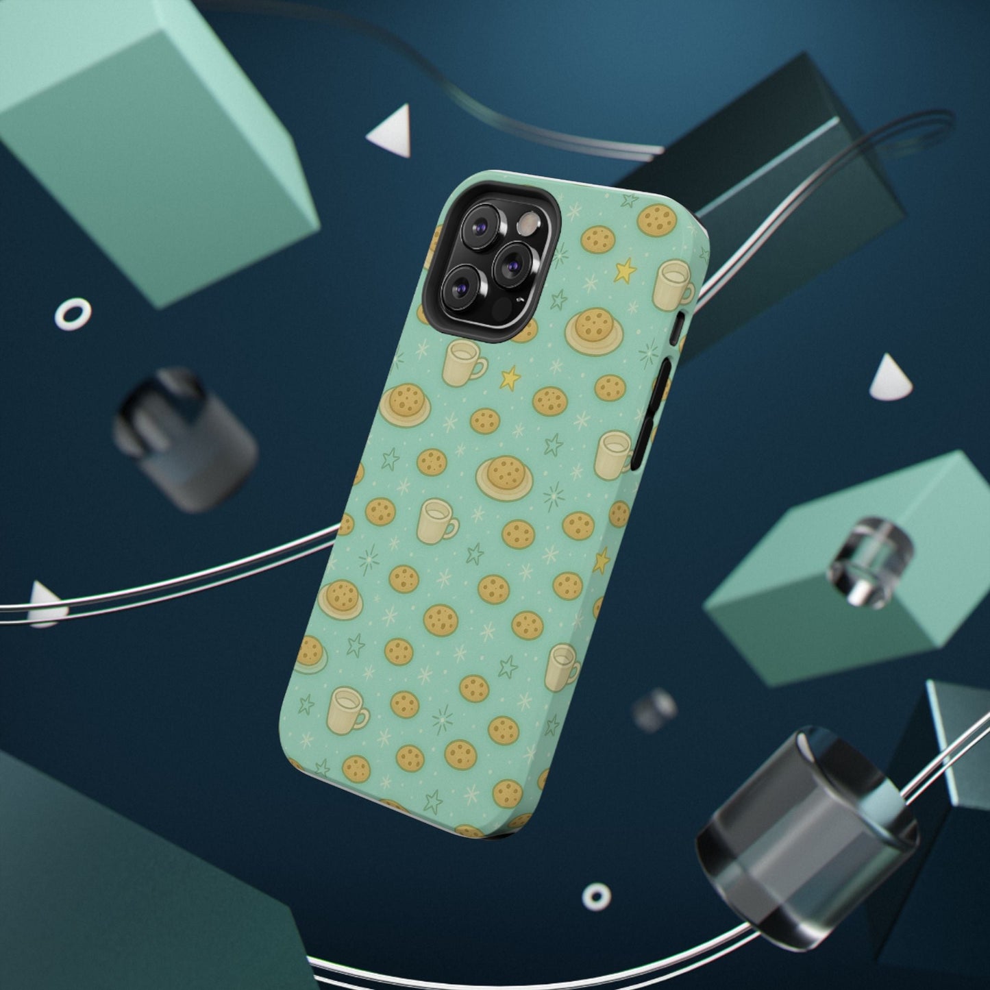 Cookie & Coffee Pattern Tough iPhone Case — Impact-Resistant
