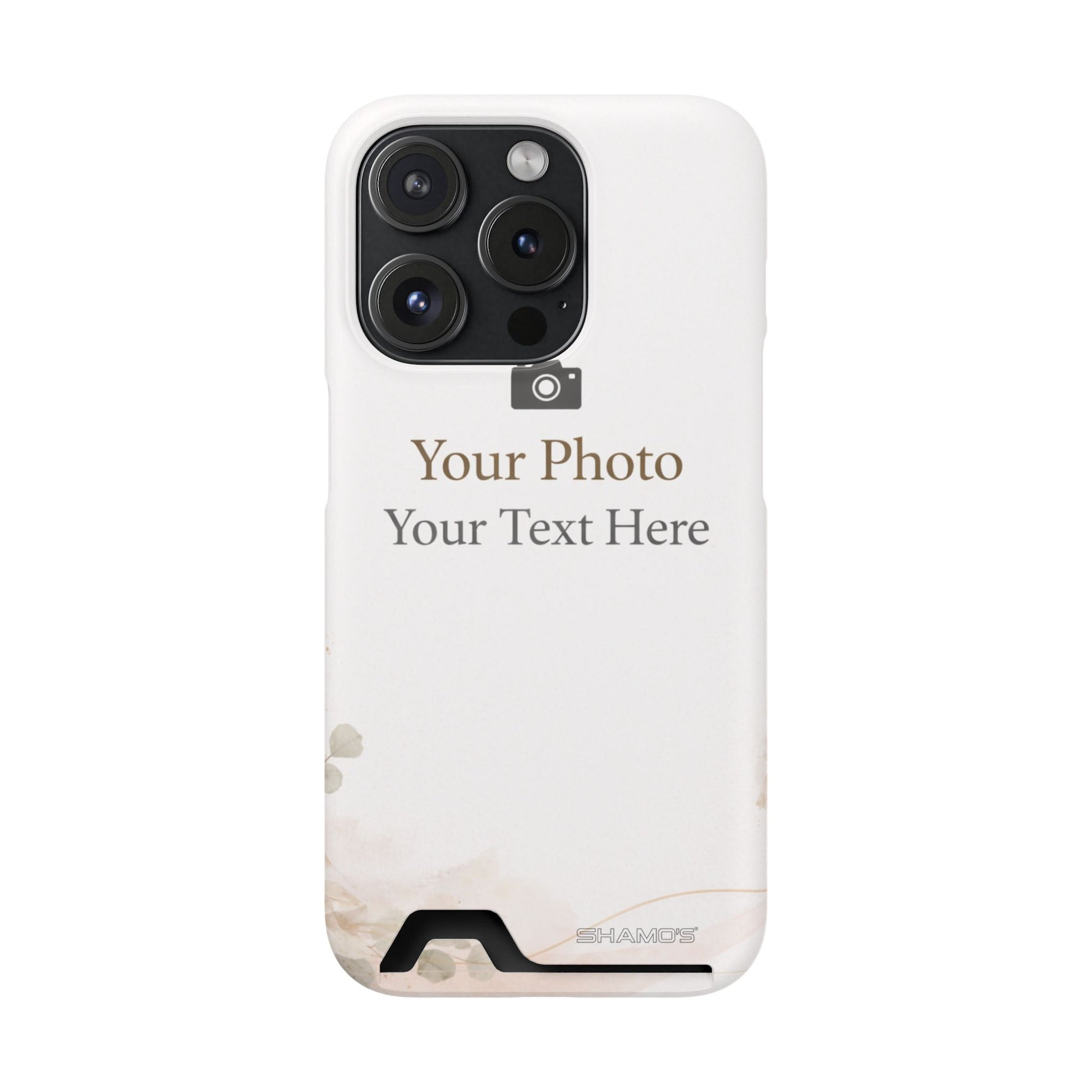Personalizable Card-Holder Custom Phone Case | Add Your Own Photo and Text - iPhone 15 Pro / Matte / With gift packaging - Shamo's