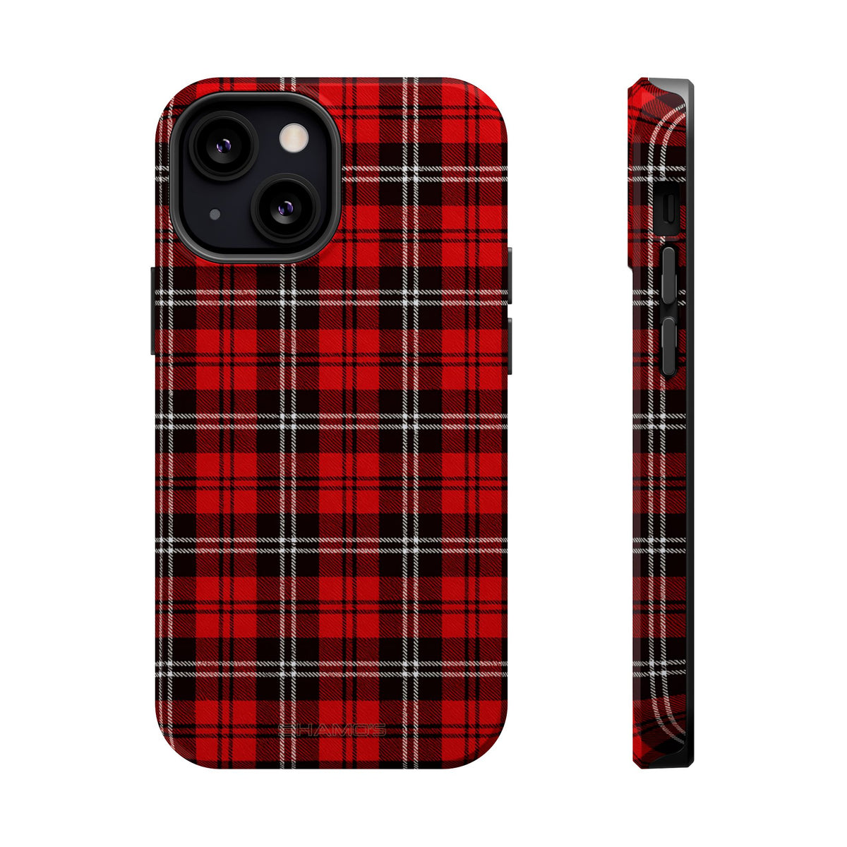 Funda para iPhone resistente a impactos con cuadros escoceses rojos | Compatibilidad con MagSafe