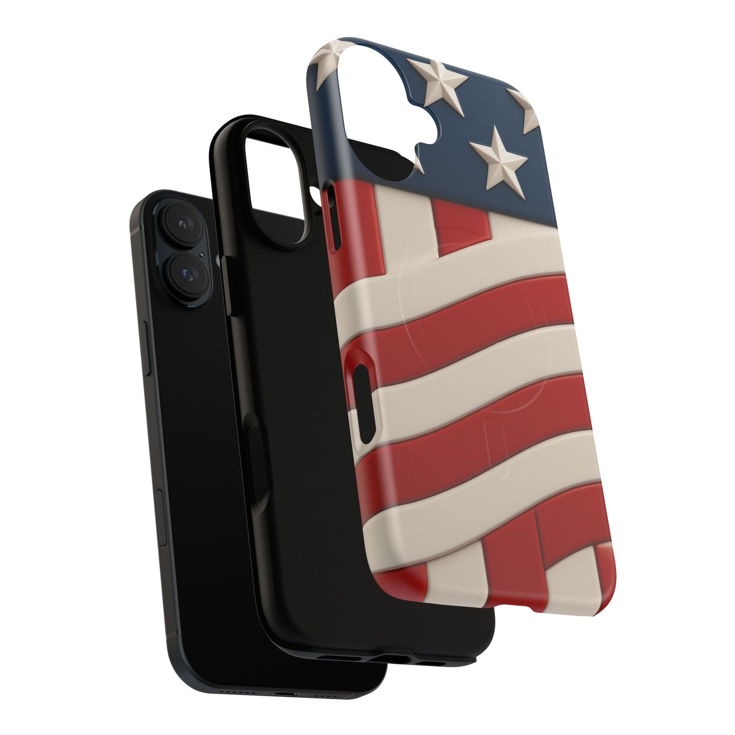 Patriotic iPhone Cases - MagSafe Tough American Flag Design