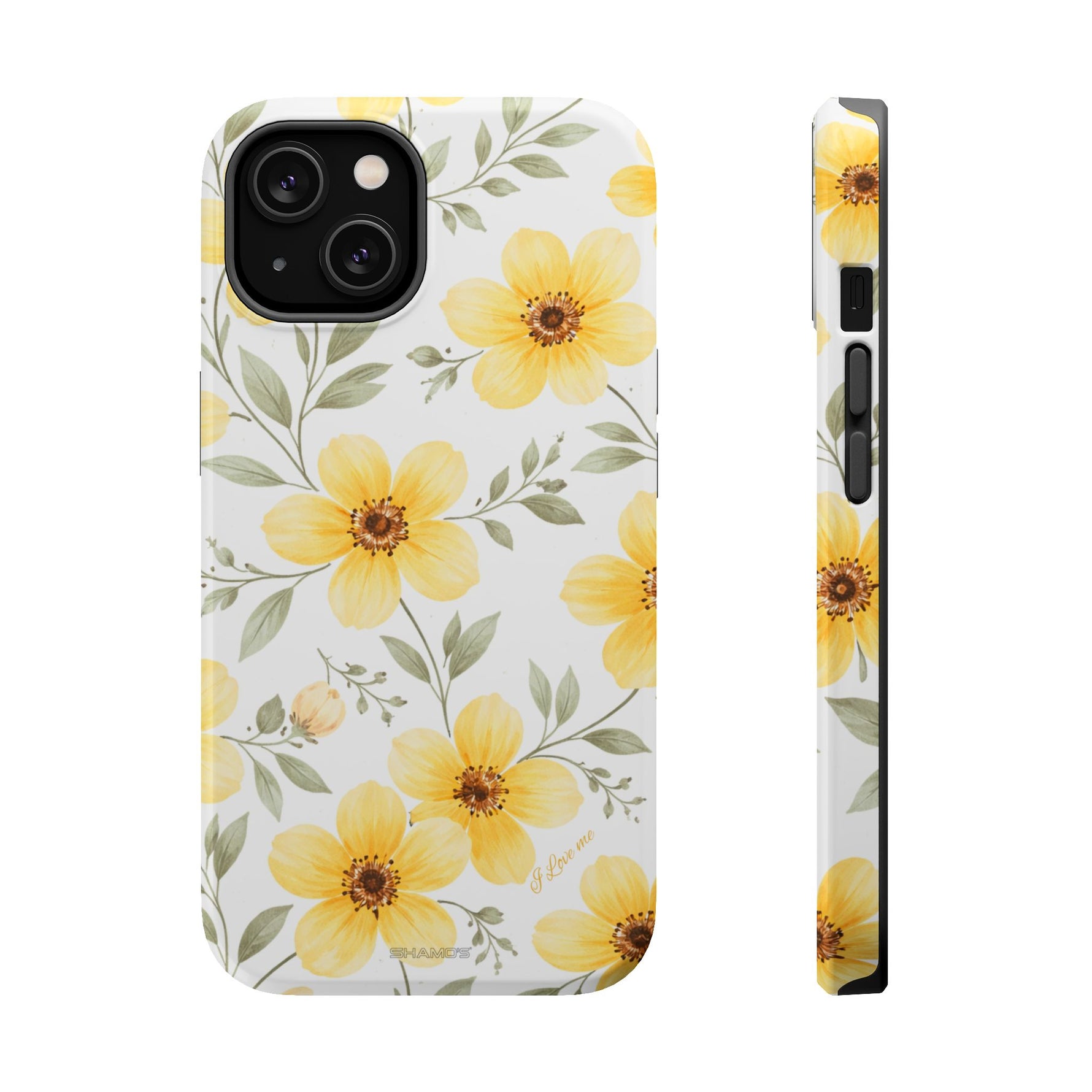 Yellow Flowers Summer Floral Magnetic Impact-Resistant iPhone Case with MagSafe Compatibility - iPhone 14 / Glossy - Shamo's