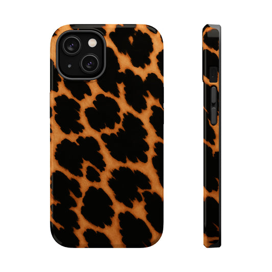 Leopard Print Impact-Resistant iPhone Case with MagSafe compatibility
