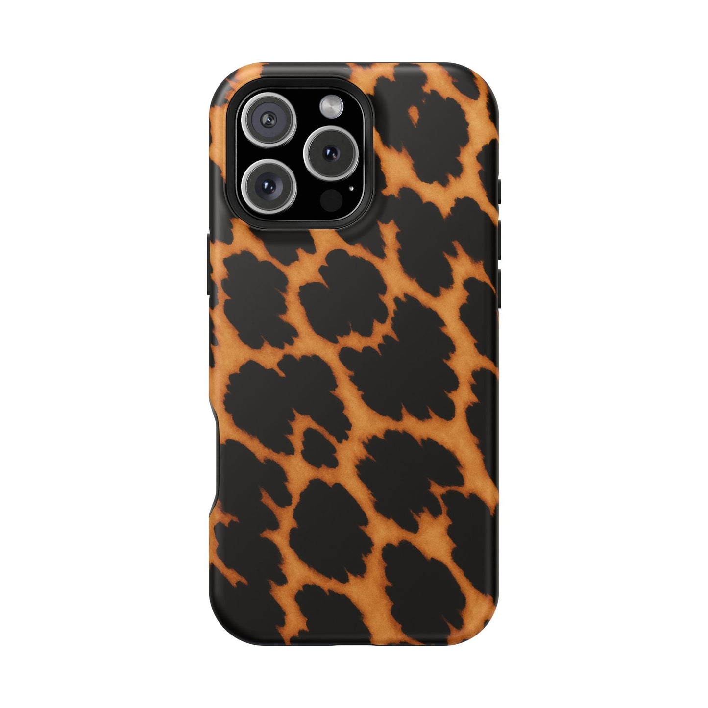 Leopard Print Impact-Resistant iPhone Case with MagSafe compatibility