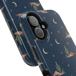 Desert Moon MagSafe Phone Case, glossy vertical dual-camera model, camera and side-button close-up