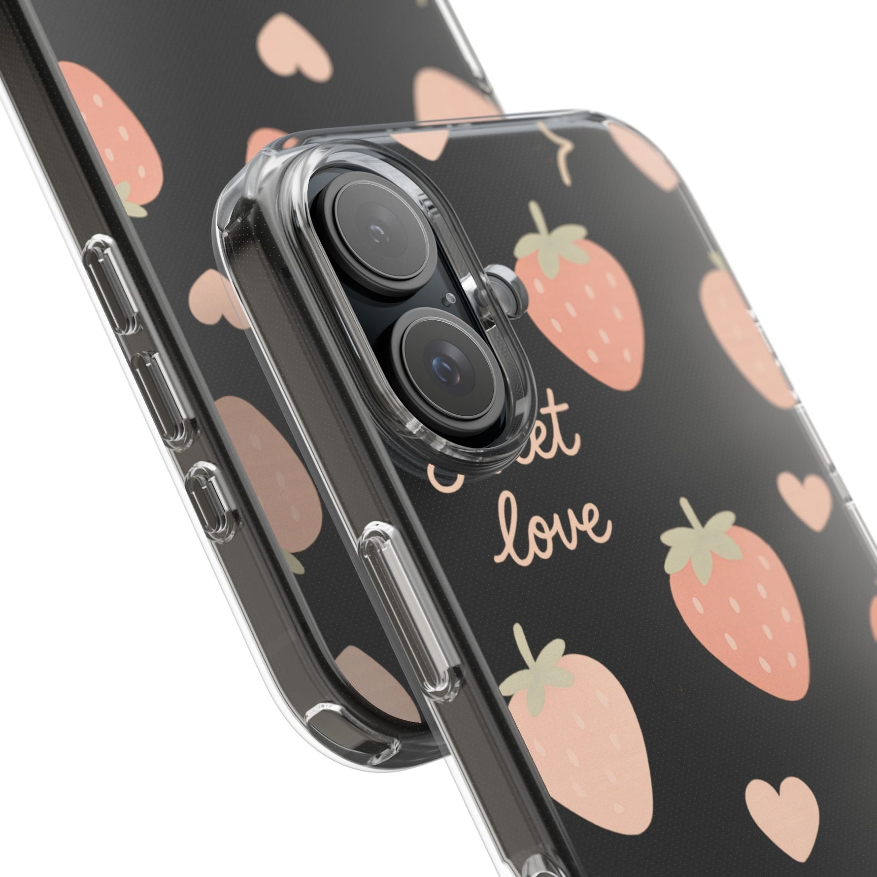 Sweet Love Strawberry Clear iPhone Case | MagSafe  Shamo's