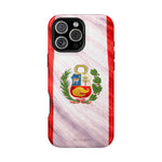 Peru Flag Magnetic Impact-Resistant Phone Case, Protective Patriotic Design, MagSafe Compatible - iPhone 16 Pro Max / Glossy - Shamo's