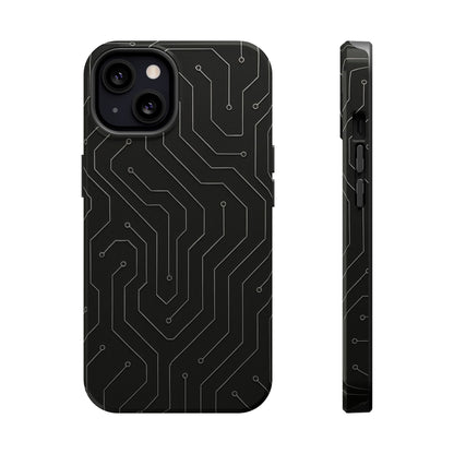 Black Circuit Board Design iPhone Case | MagSafe  Shamo's iPhone 13 / Glossy