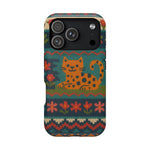 Cozy Knit Leopard Pattern Sweater Holiday Theme iPhone Case with MagSafe compatibility  Shamo's iPhone 17 Pro / Matte