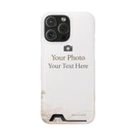 Funda para teléfono personalizable con tarjetero | Añade tu propia foto y texto
