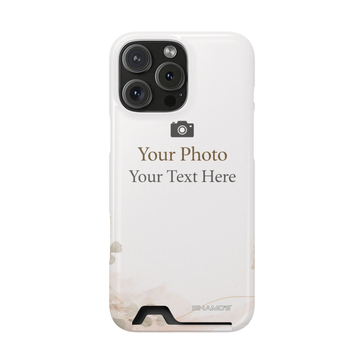 Funda para teléfono personalizable con tarjetero | Añade tu propia foto y texto