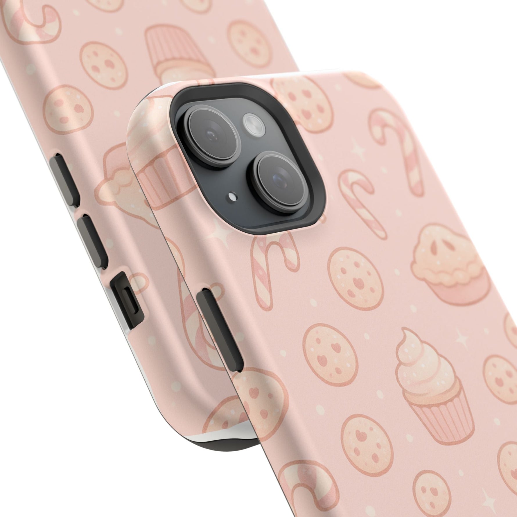 Pink Holiday Sweets Pattern (Cupcake, Pie, Candy Cane) iPhone Case with MagSafe  Shamo's