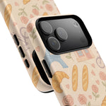 Parisian Bakery iPhone Case — Cute Eiffel Tower, Croissants & Baguette Tough MagSafe Case  Shamo's