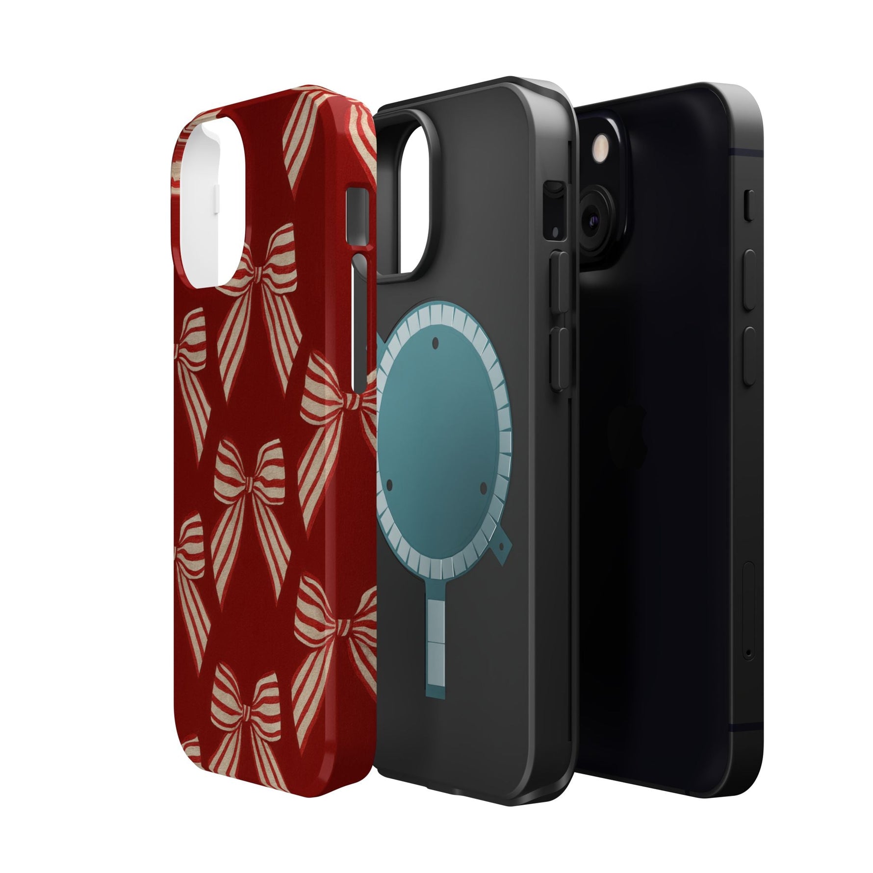 Holiday Red Bow iPhone Case — Impact‑Resistant iPhone Cover with MagSafe compatibility  Shamo's