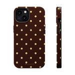 Polka Dot iPhone Case — Brown & Cream MagSafe Protective Cover
