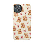 Coque iPhone Ourson des fêtes et sucres d’orge en forme de cœur avec MagSafe
