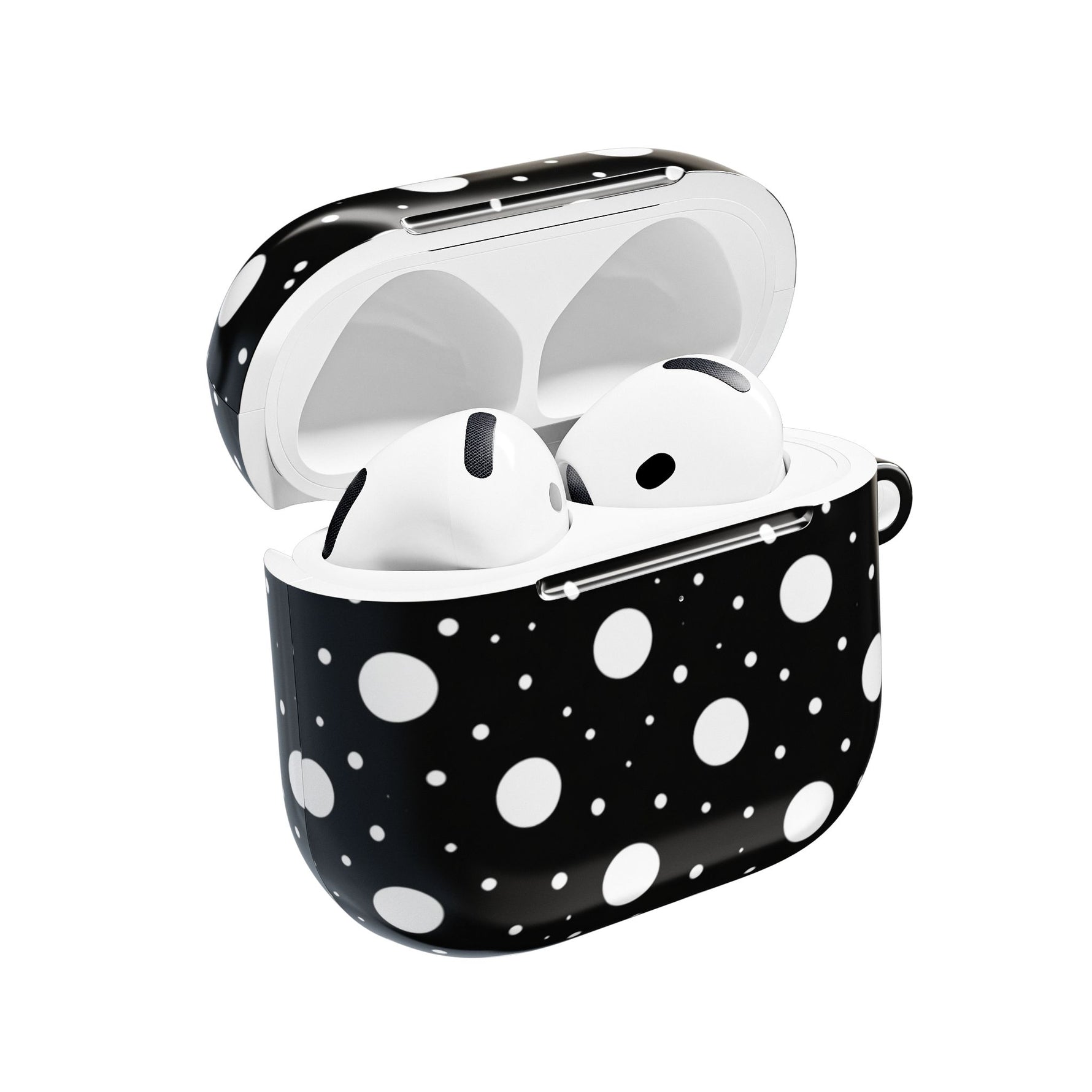 Polka Dot AirPod Case – Black & White Retro Spot Protective Cover