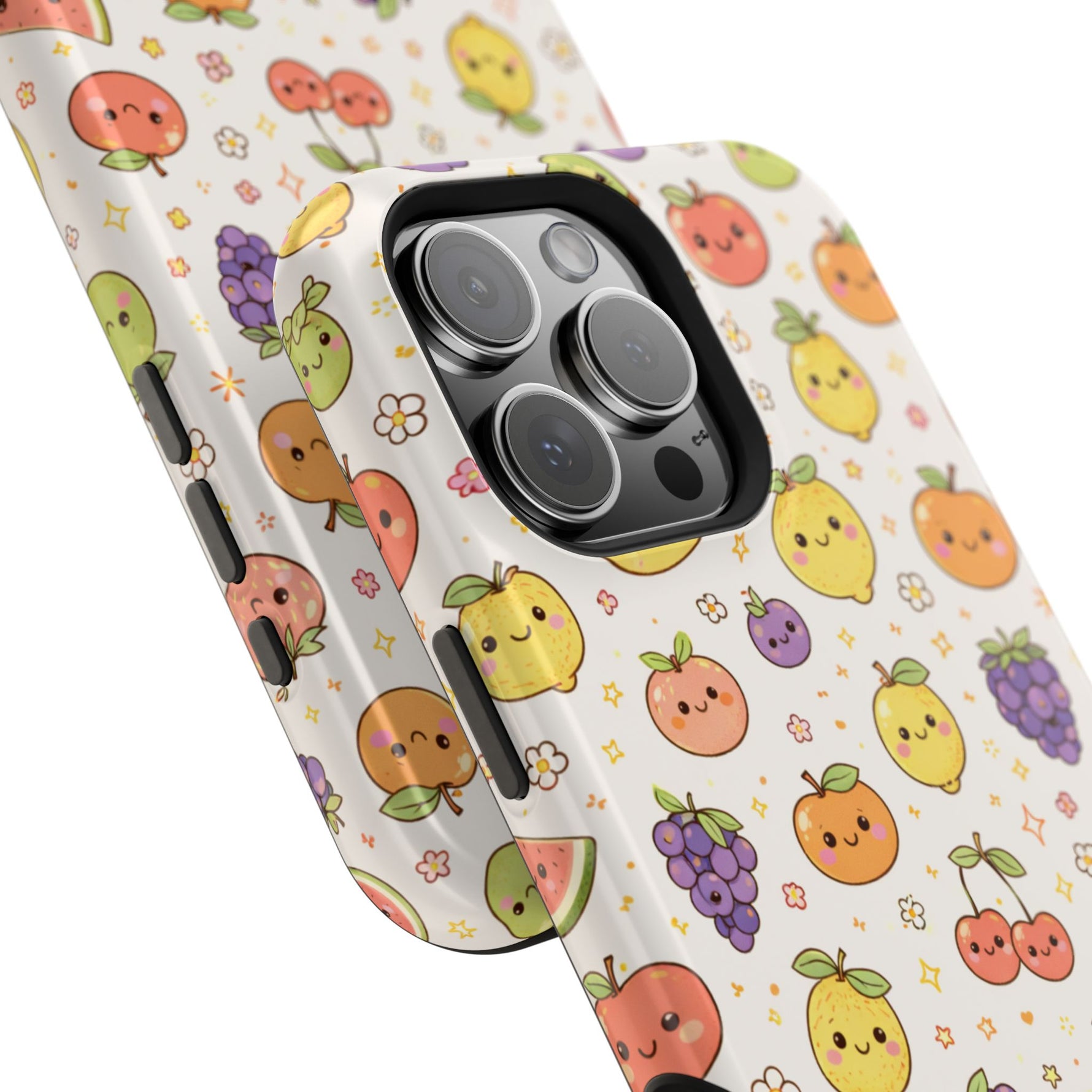 Cute Kawaii Fun Fruit Pattern Magnetic Impact-Resistant iPhone Case with MagSafe Compatibility