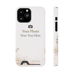 Funda para teléfono personalizable con tarjetero | Añade tu propia foto y texto
