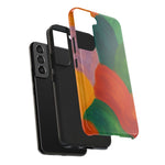 Abstract Color Wave Tough Phone Case — Bold Orange & Green Protective Phone Cover  Shamo's