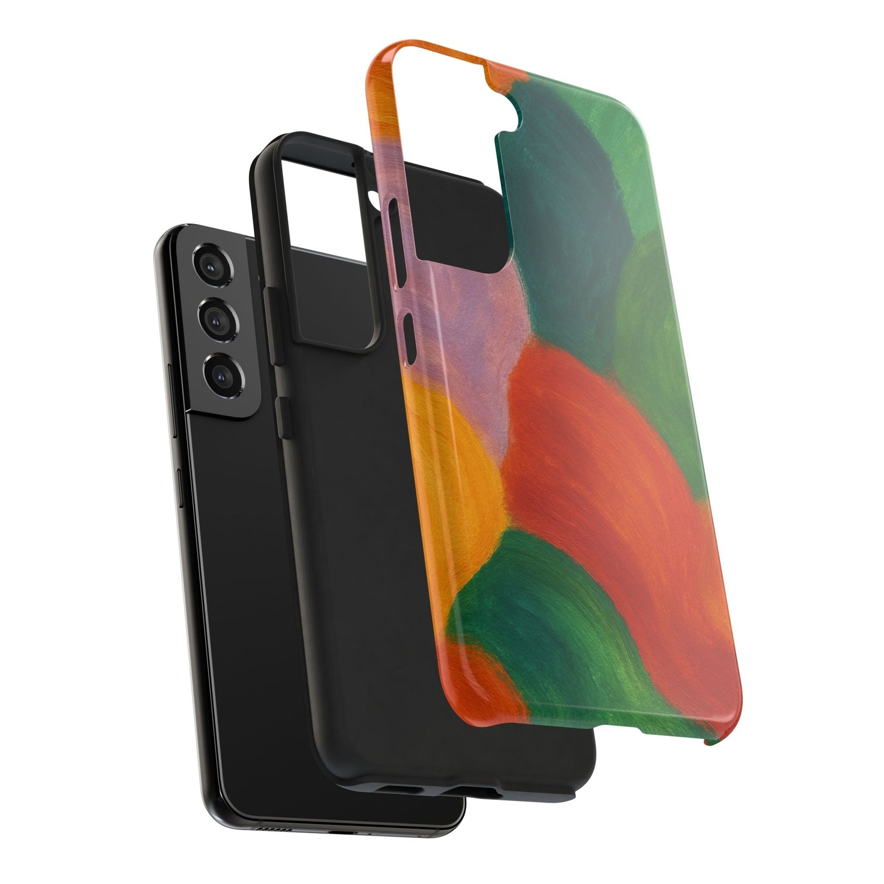 Abstract Color Wave Tough Phone Case — Bold Orange & Green Protective Phone Cover  Shamo's