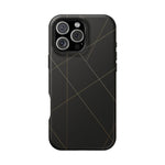 Black Geometric Design iPhone Case | MagSafe  Shamo's iPhone 16 Pro Max / Matte
