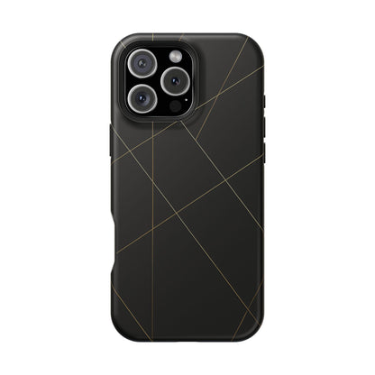 Black Geometric Design iPhone Case | MagSafe  Shamo's iPhone 16 Pro Max / Matte