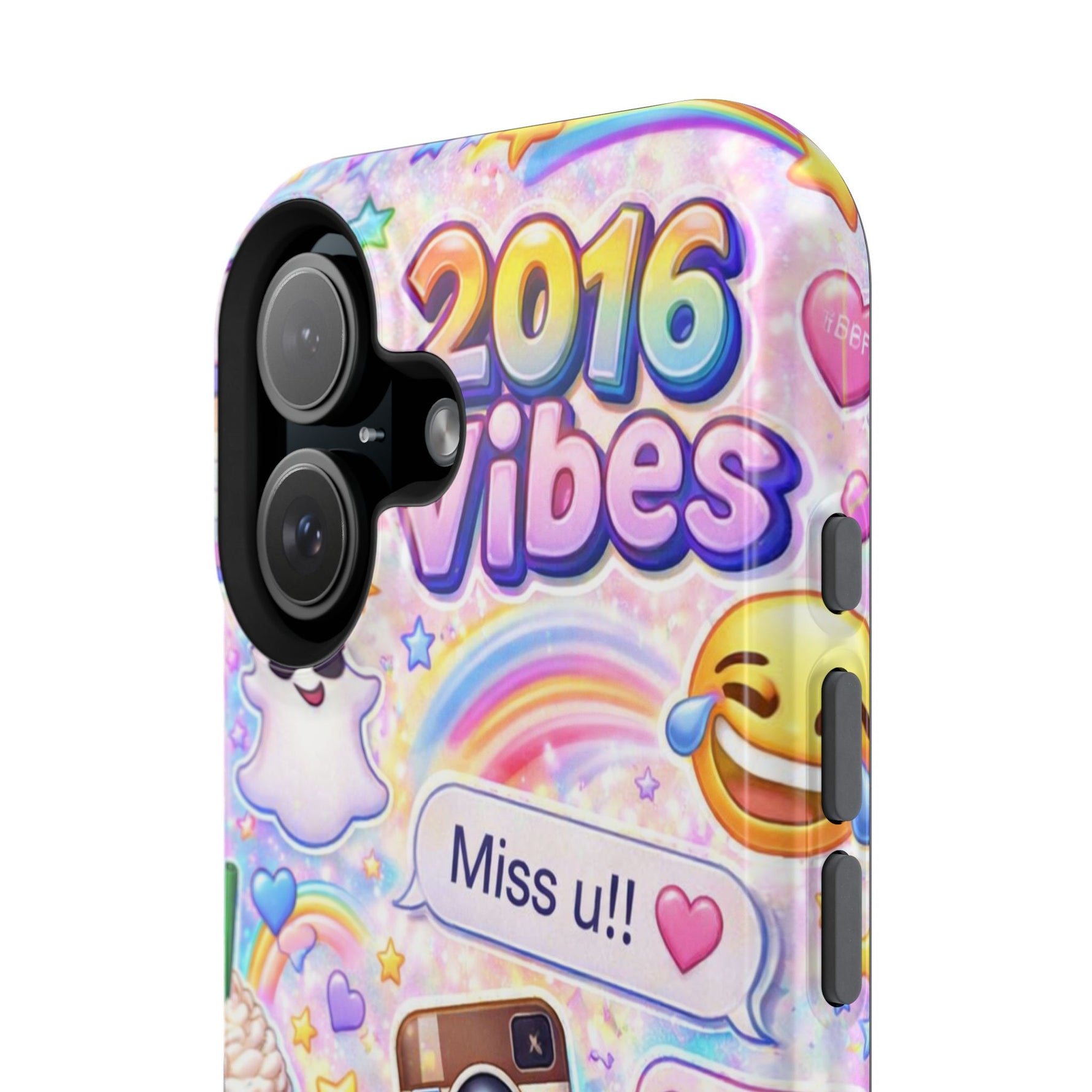 2016 Vibes Y2K Sticker Collage Magnetic Impact-Resistant iPhone Case with MagSafe Compatibility