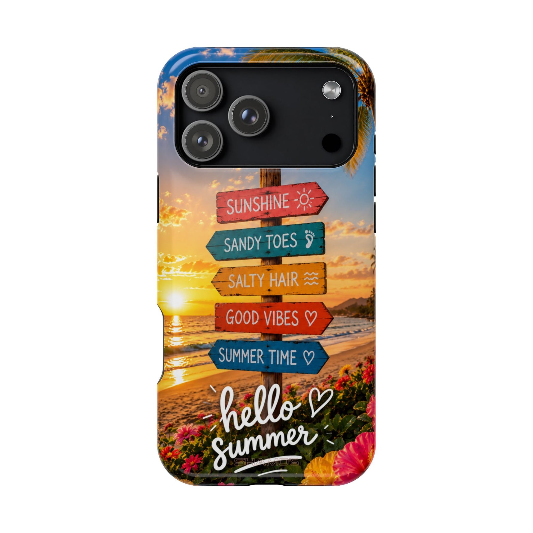 Hello Summer Phone Case — Tropical Beach MagSafe Impact-Resistant Case
