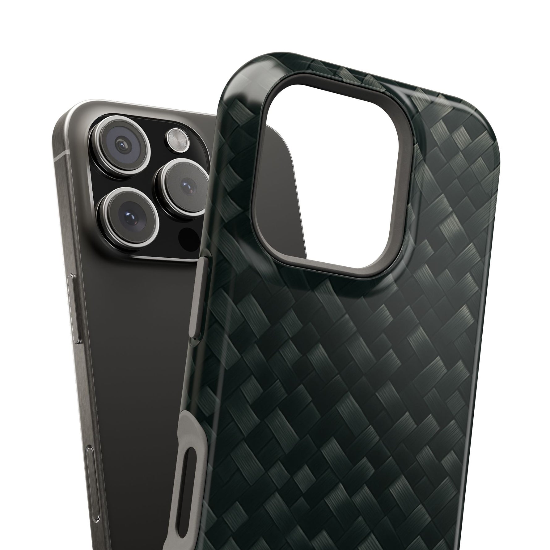 Dark Carbon Fiber Texture Magnetic Impact-Resistant iPhone Case | MagSafe compatible - iPhone 17 Pro Max / Glossy - Shamo's
