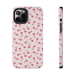 Pink Rose Pattern Tough Phone Case — Impact-Resistant Protective Cover