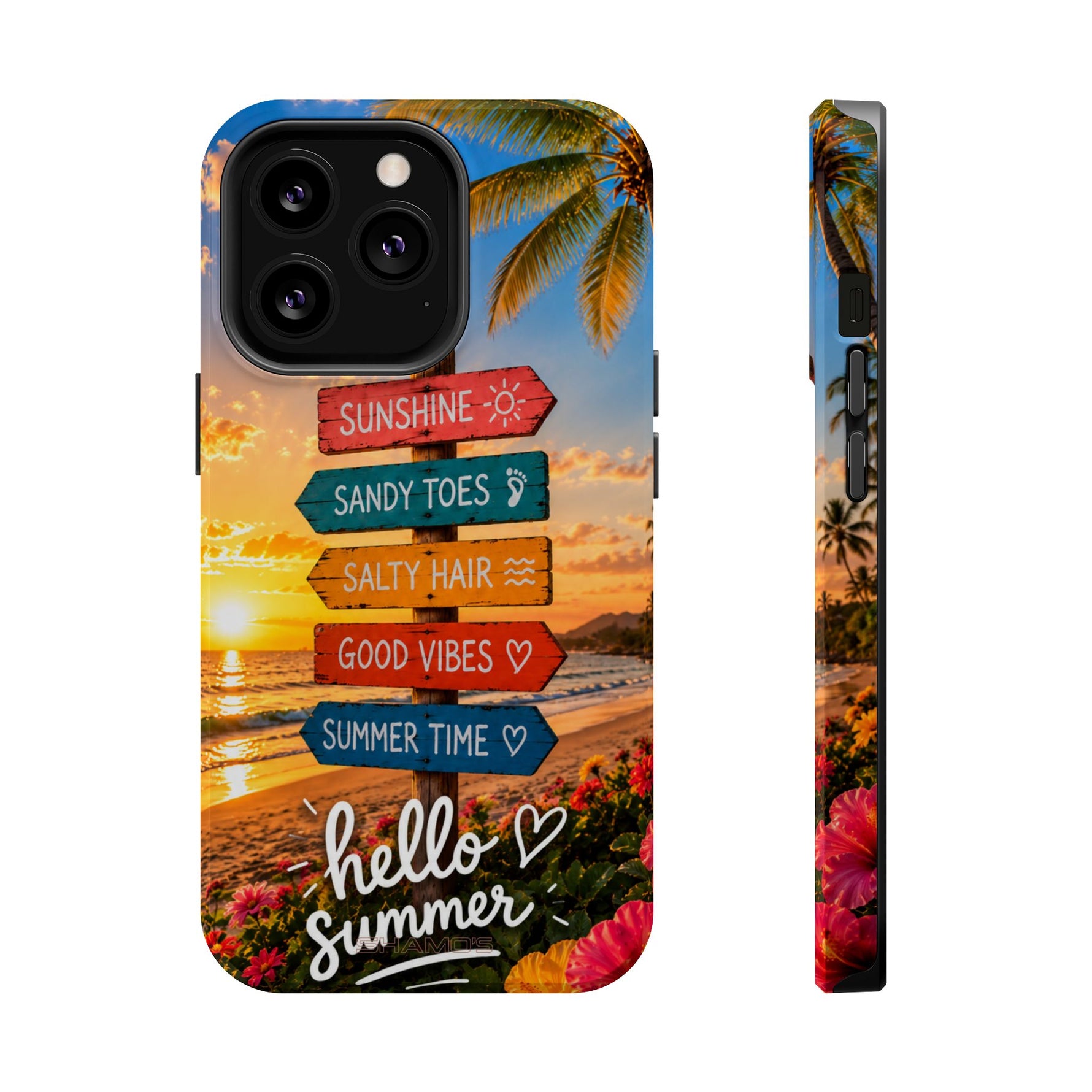 Hello Summer Phone Case — Tropical Beach MagSafe Impact-Resistant Case
