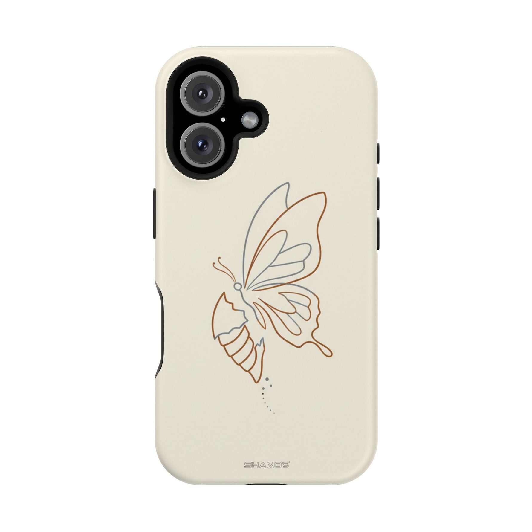 Butterfly Transformation from Caterpillar Minimalist Magnetic Impact-Resistant Phone Case with Magsafe