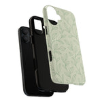 Sage Botanical Leaves Floral iPhone Case | MagSafe - Shamo's