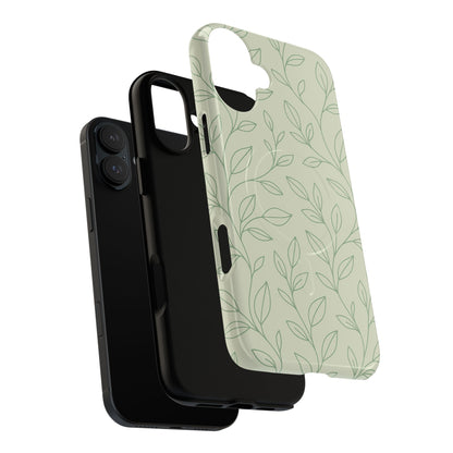 Sage Botanical Leaves Floral iPhone Case | MagSafe