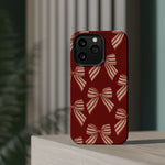 Holiday Red Bow iPhone Case — Impact‑Resistant iPhone Cover with MagSafe compatibility  Shamo's